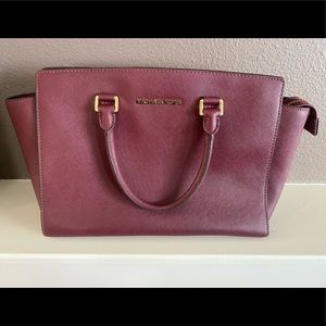 Michael Kors authentic maroon leather handbag